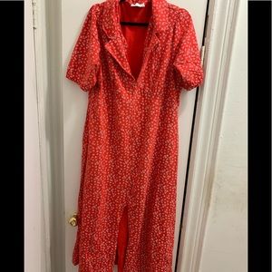 ASOS Curve Red and white flower dress